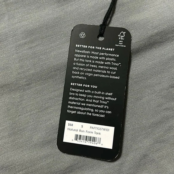 NWT Allbirds Natural Run Form Tank, Small, Gray - Picture 9 of 12